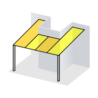 Pultdach mit Balkonausschnitt