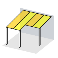 Pultdach mit Dachrinnenversatu